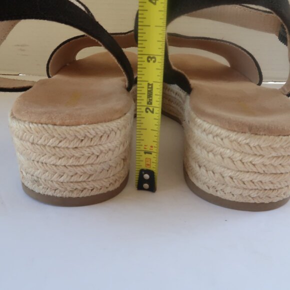 Old Navy Espadrille Wedge Black Sandals Sz 10 - Picture 15 of 15